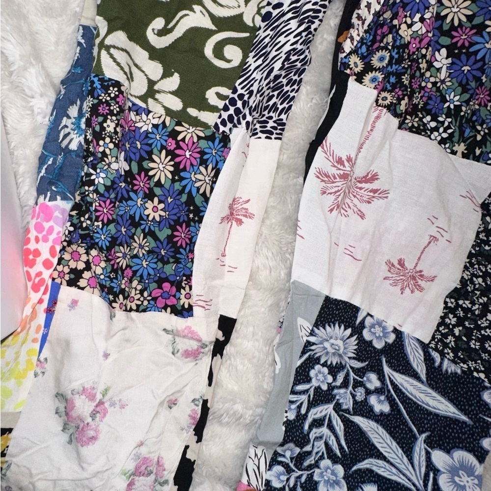 Patchwork Rayon Overalls Size Medium/Large See Me… - image 3